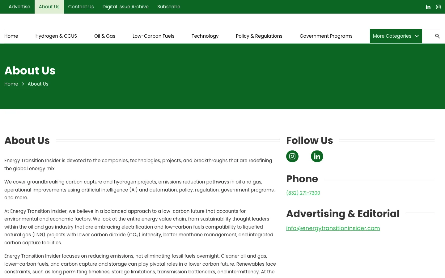 Energy Transition Insider about page
