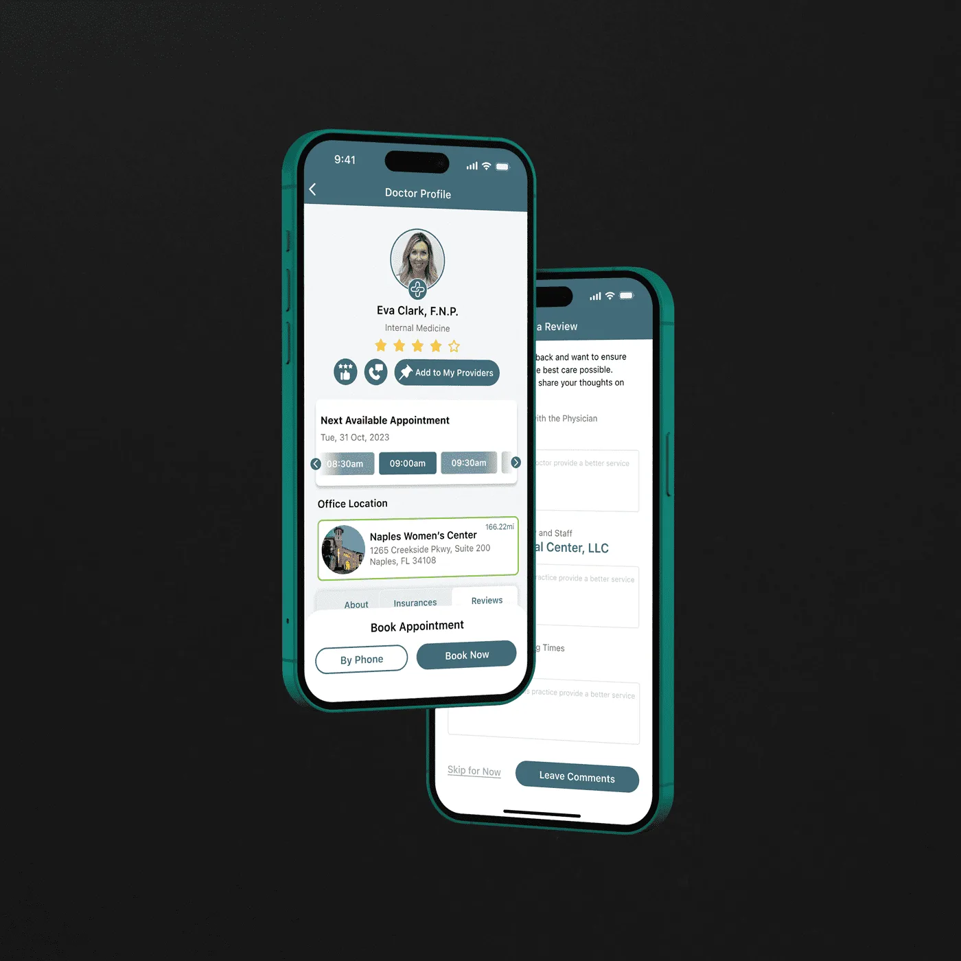 HealthLynked appointment booking app design