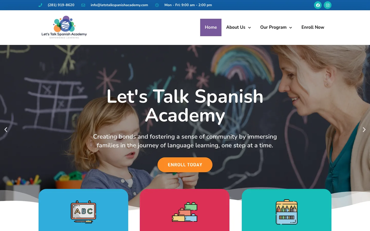 Let's Talk Spanish Academy homepage
